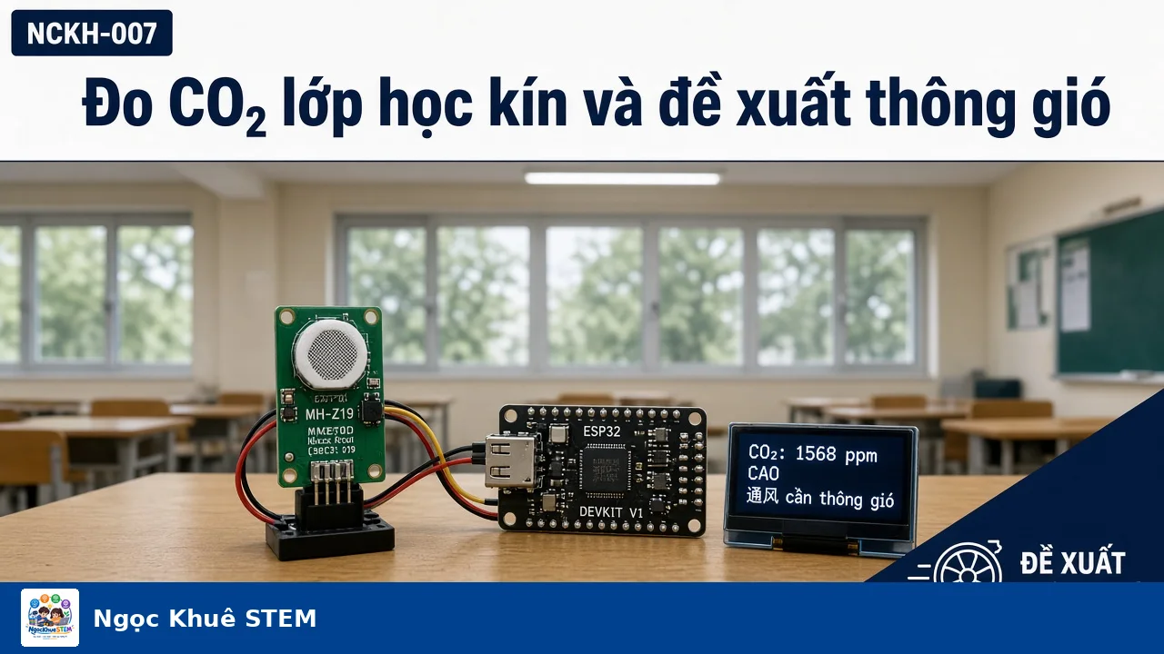 Đo CO2 lớp học kín và đề xuất thông gió