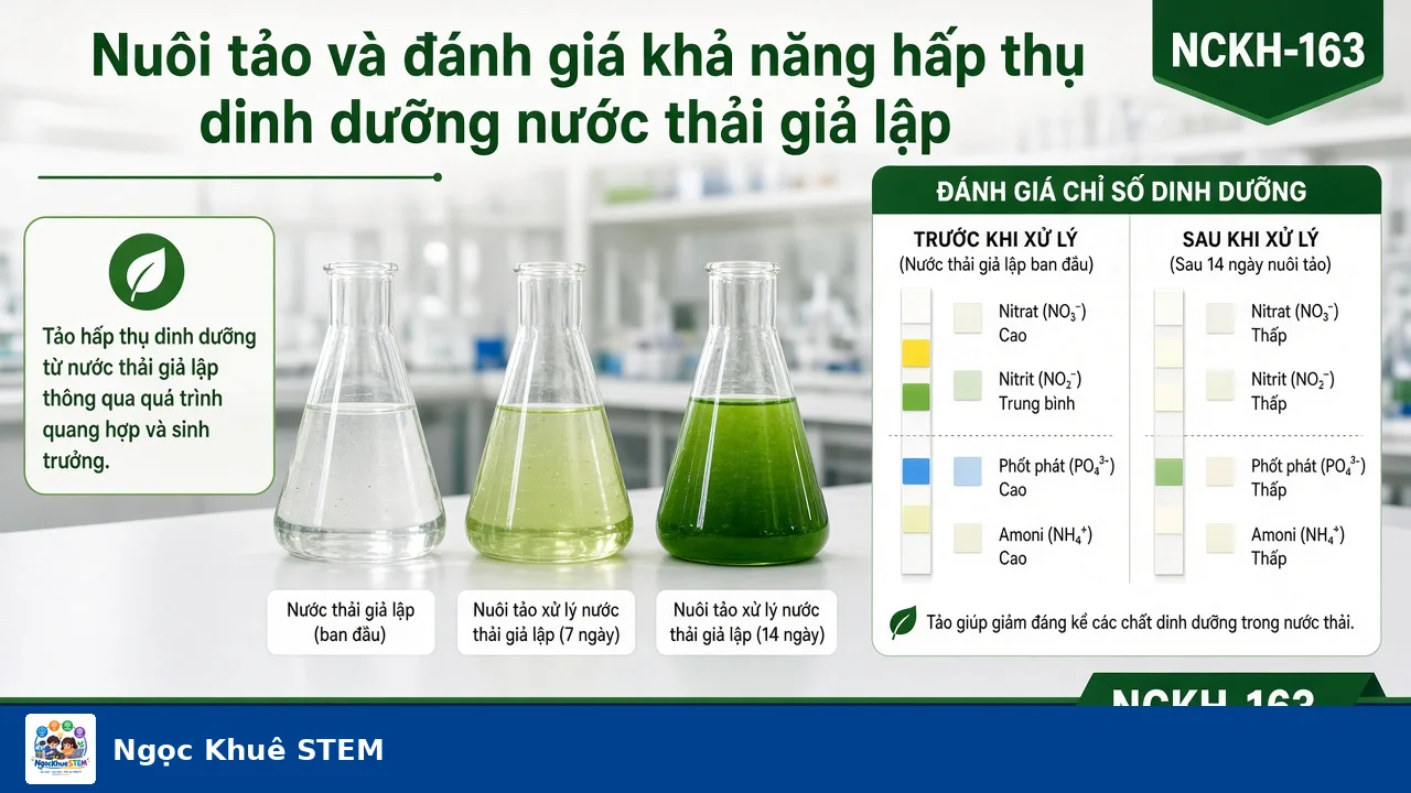 Nuôi tảo và đánh giá khả năng hấp thụ dinh dưỡng nước thải giả lập