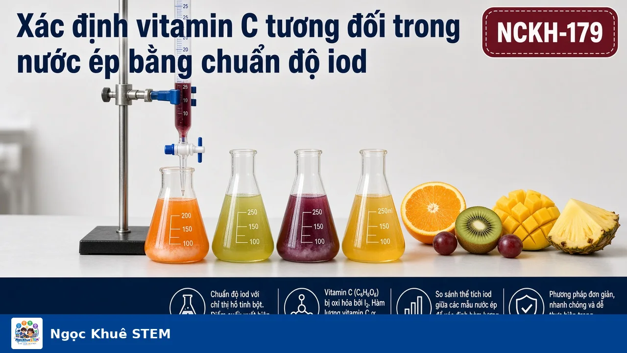 Bộ linh kiện: Xác định vitamin C tương đối trong nước ép bằng chuẩn độ iod